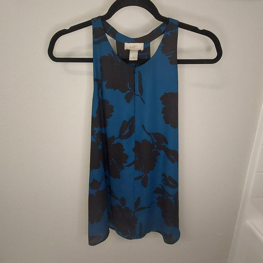 Loft Teal Sleeveless Blouse